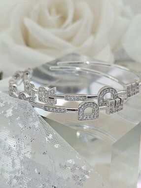 Kleinfeld Hoop Earrings Silver Tone Crystal 'Bride' Hoops Wedding Bridal